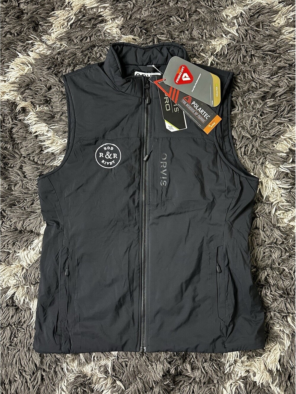 NWT Orvis PRO Insulated Vest Small Black Rod R&R Rivet Polartec Primaloft Fly